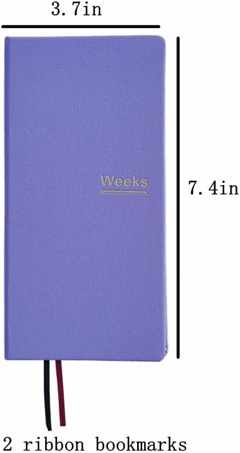 Undated Weekly Planner Notebook Pocket Organizer Appointment Book Journal Notebook A6 Week Plan Notepad (Light Purple)