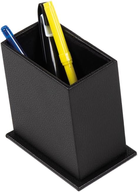 Luna Luxury Leather Desk Set for Men – 10 Piece Executive Office Desk Organizer Set with Document Tray, Desk Pad, Pen Holder, A5 Agenda with Fountain Pen Set – Multiple Color Options (Black)