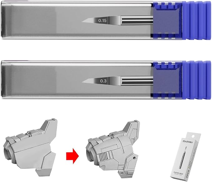 stedi Model Scriber Blades Tungsten Steel 0.15+0.3mm Replacement | Scribing Blades,Scriber Replacement Blades,Scriber Accessories,Panel Line Tool,Gundam Model Kit,Gunpla Tools