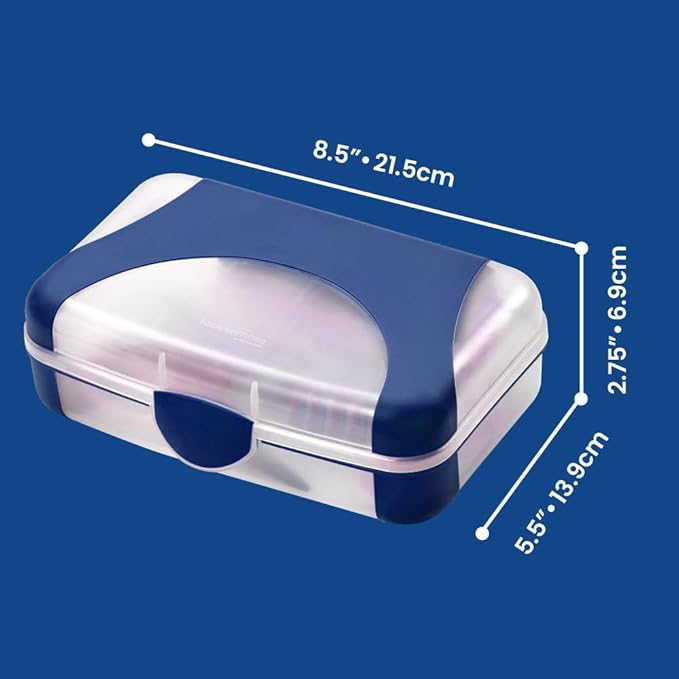 LockerMate by Bostitch Hard Pencil Case, Durable Plastic Pencil Box, Kid-Friendly Design, Navy & Clear