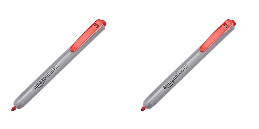 Amazon Basics Retractable Permanent Markers, Quick Drying Fade Resistant Ink, Versatile Art Supplies for Drawing, for Home, School, and Office Use, Assorted Colors, 12 Count (Pack of 2)