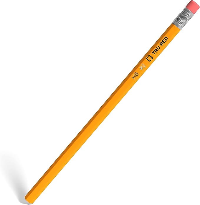 TRU RED Wooden Pencils, #2 Lead – Classic Writing Pencils for School, Testing & Office Use