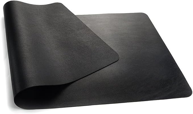 Leather Desk Pad Dual-Sided Office Desk Mat Waterproof,Large Table Cover Protector Smooth Mouse Pad Writing Gaming Mat for Laptop Keyboard (Black,55.1x27.5in/140x70cm)