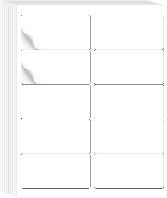 L LIKED 2" x 4" Label Stickers, Printable White 10 per Sheets Total 300 Labels, for Laser/Inkjet Printing - Matte (300 Labels)