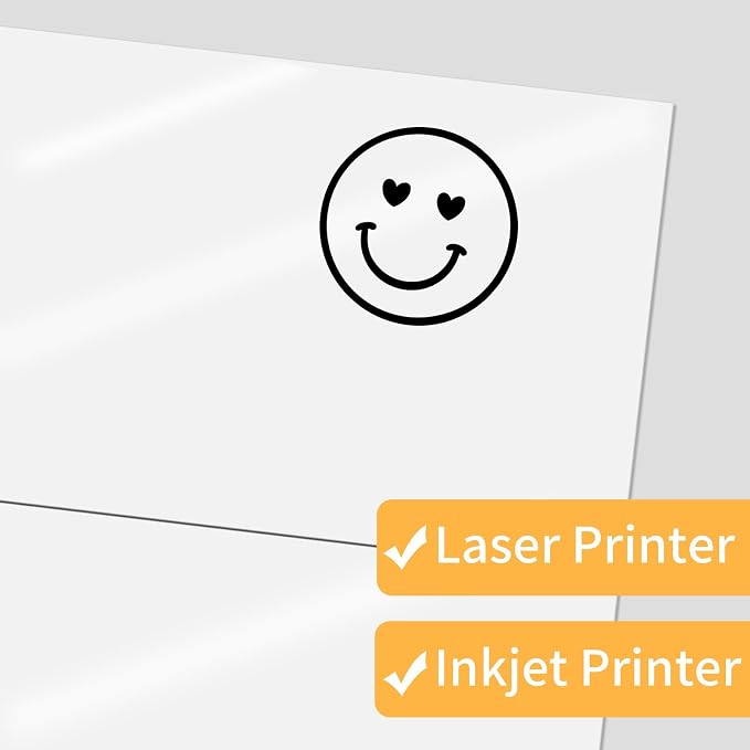 Clear Half-Sheet Printable Shipping Labels- 5 1/2 x 8 1/2- Clear Mailing Labels- Laser/Inkjet Compatible - 40/Pack
