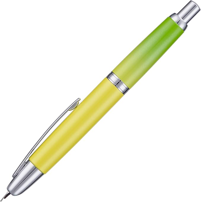 Jinhao 10 Press Fountain Pen with Box, Gradient Green Retractable Fine Nib with Ink Converter Set (Silver Clip)