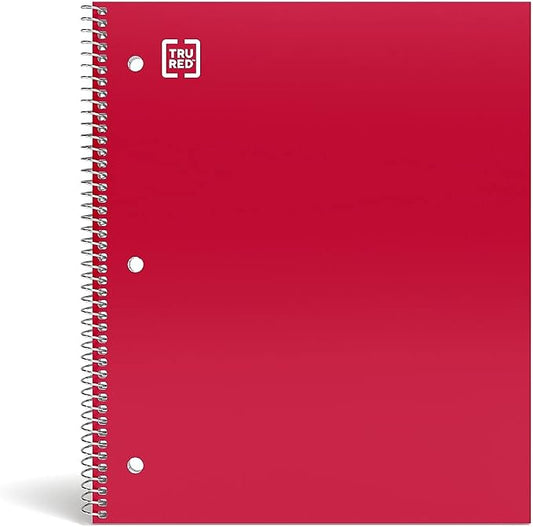 STAPLES Accel 1‑Subject Notebook, 8.5” x 11”, College Ruled, 100 Sheets, Red