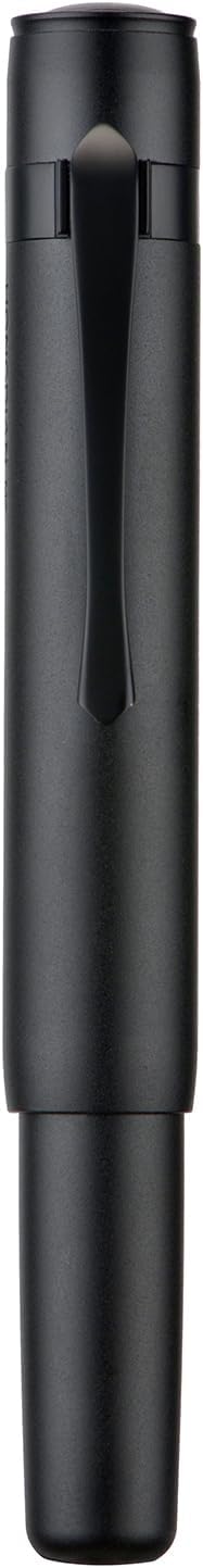 HONG DIAN M2 Black Forest Mini Fountain Pen, Fine Soft Nib & Sleek Shape Aluminium Short Pocket Travel Pen (Matte Black)