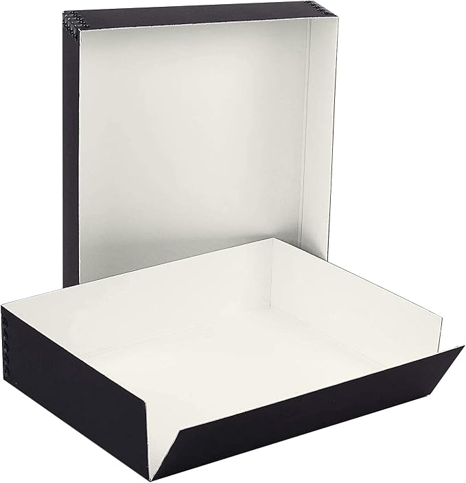 Lineco Museum Archival Storage Box, Drop Front, 9.75x12.75x3 in, Black | Acid-Free with Metal Edge, Preserves Picture Longevity, Organize Photos, Newspapers, Prints, Documents, Crafts, DIY