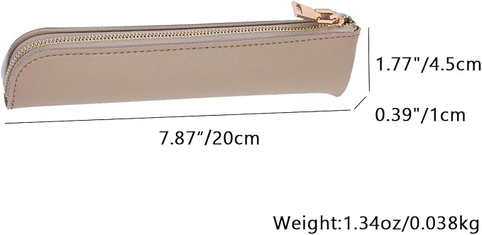 Slim Pencil Case Small Pencil Pouch Pen Case (Khaki/FL)
