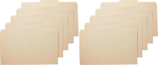 Amazon Basics Sturdy Manila File Folders, 1/3 Tabs in Assorted Positions for Filing and Easy Labeling, Legal Size, 8.5 x 14 inch, 200-Pack