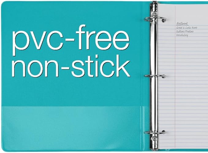 Oxford Cardinal 3 Ring Binders, Binders for School and Office, Durable 1.5 Inch, Round Rings, Holds 350 Sheets, ClearVue Presentation View, Non-Stick, Assorted Bright Colors, 8 Pack (79553)