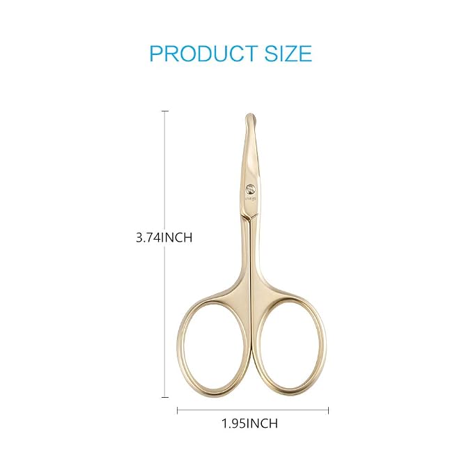 LIVINGO Small Nose Hair Scissors Curved Blade Rounded Tip | Stainless Steel Construction, Safe Blunt Tip, Precision Trimming for Eyebrow Cuticle Facial Hair Care