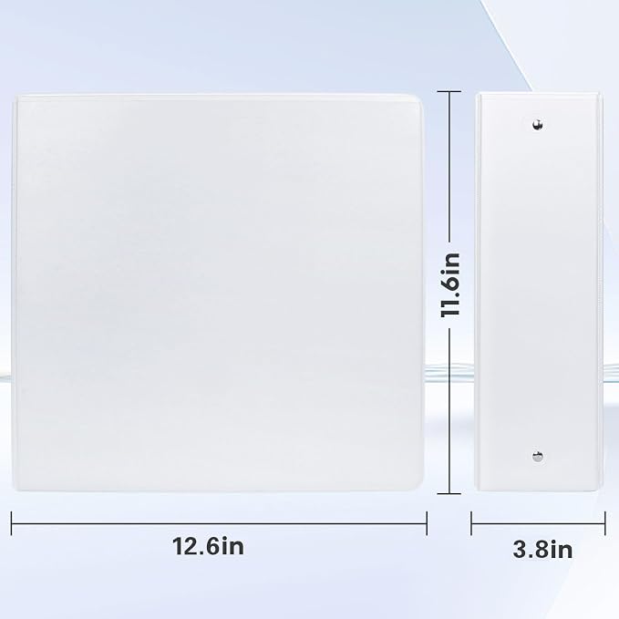 Comix Sturdy 3 inch Round Ring View Binder, Basic 3 Ring Binder 600-Sheet Capacity, Fit 8.5" x 11" Paper, 6 Pack (White)