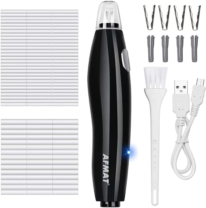 AFMAT Electric Eraser for Artists, Rechargeable Electric Eraser Kit, 140 Refills for Drafting, Electric Pencil Eraser - Battery Operated for Drawing Pencils, Crafts, Arts EE04(Black)