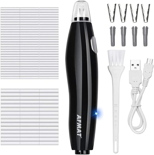 AFMAT Electric Eraser for Artists, Rechargeable Electric Eraser Kit, 140 Refills for Drafting, Electric Pencil Eraser - Battery Operated for Drawing Pencils, Crafts, Arts EE04(Black)