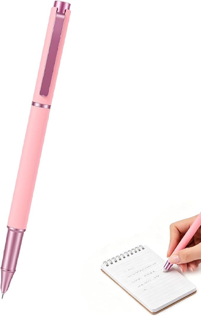 Thermal Erasable Fountain Pen,0.38mm Fine Nib,Suitable for Office Use,Note-taking,Journaling,and Drawing (Pink)