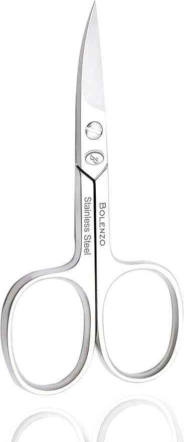 Nail Scissors Curved - High Carbon Stainless Steel Eyebrow Scissor for Eyelash, Nose Hair, Mustache, Beard, Toenail, Pedicure - Manicure Scissors for Men and Women (Nail Scissors)