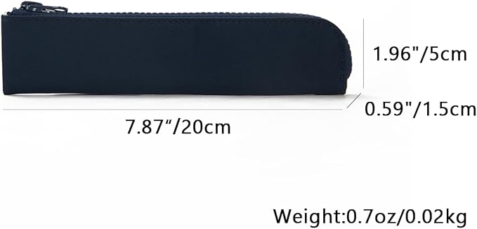 Slim Pencil Case Small Pencil Pouch Pen Case (Royal blue/OF)
