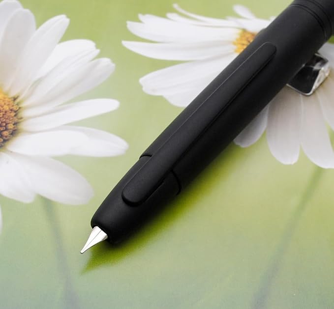 JINHAO 10 Press Fountain Pen, Retractable Metal Pen with Ink Converter (F Nib 0.5mm, Matte Black)
