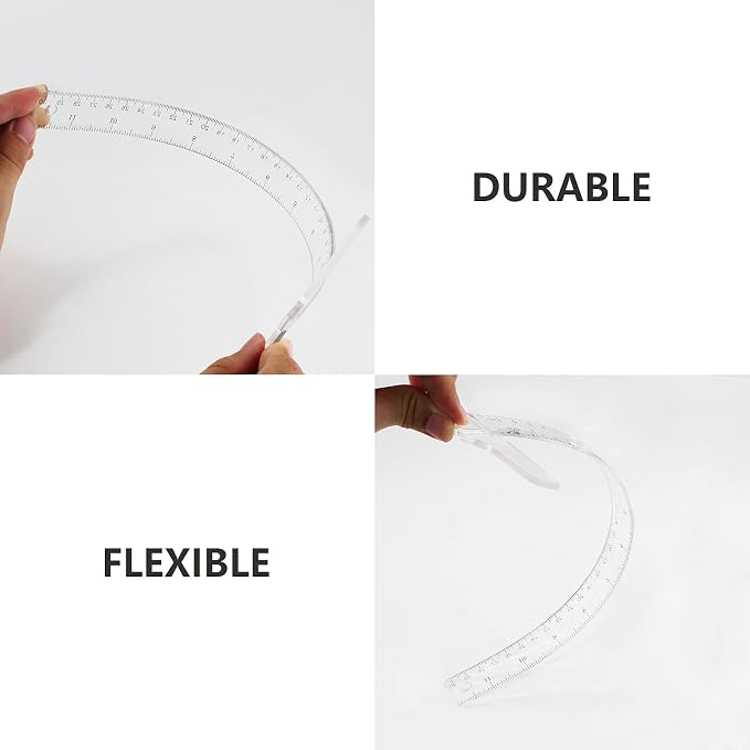 2Pcs Junior T-Square Plastic Transparent T-Ruler 30cm/ 12 Inch for Drafting & Art Framing