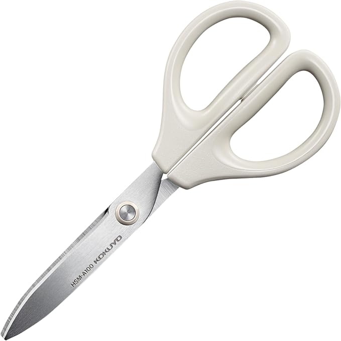 Kokuyo 7“ Scissor All purpose with Hybrid Arch Stainless Steel Blade, Off-White, Sharper Cutting Performance Heavy Duty Cutter for Office Home School Craft Supplies (HSM-A100LS)