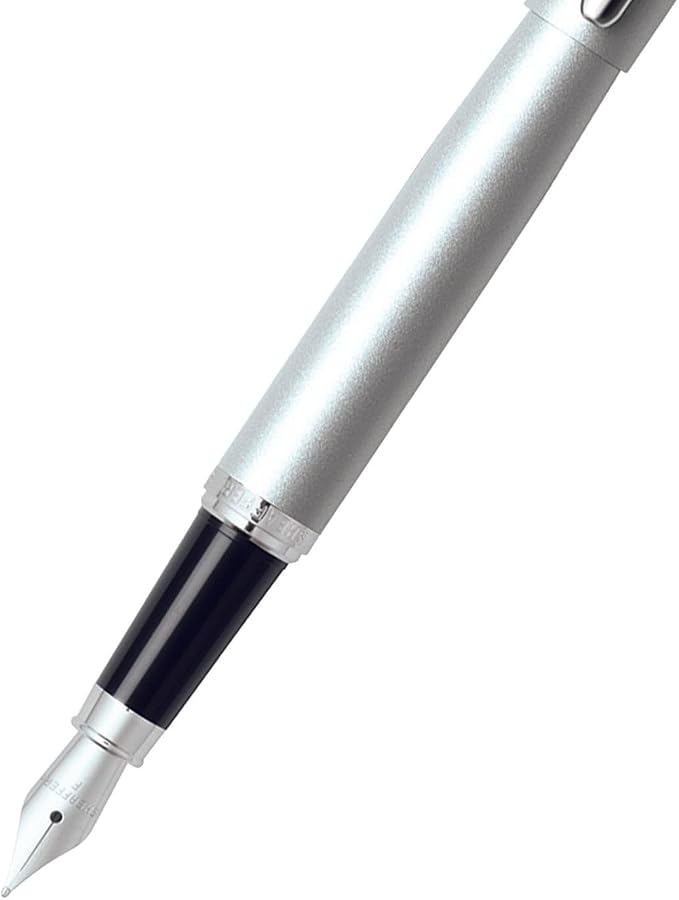 Sheaffer VFM Strobe Silver Fountain Pen with Chrome Trim and Fine Nib
