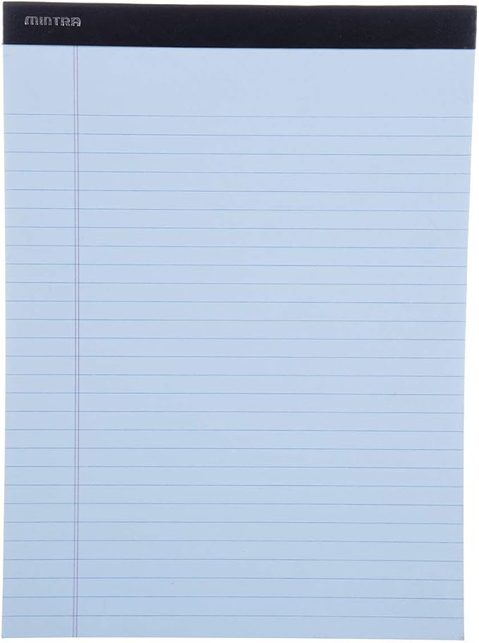 Mintra Office Colorful Legal Pads - Includes 2 Blue, 2 Pink, and, 2 Green Writing Pads, Micro Perforated Lined Sheets, Ideal for Professional & Personal Use, 8.5"x11" Wide Ruled, 6 pack Basic Pastel