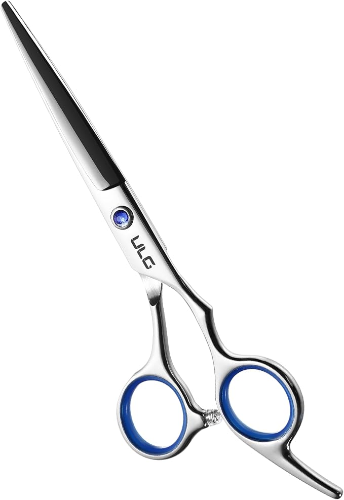 Hair Cutting Scissors, ULG Professional Hair Scissors 7.5 inch Right-Hand Razor Edge Barber Shears Salon Hair Cutting Shears Made of Japanese Stainless Steel, Hand Sharpened Blue