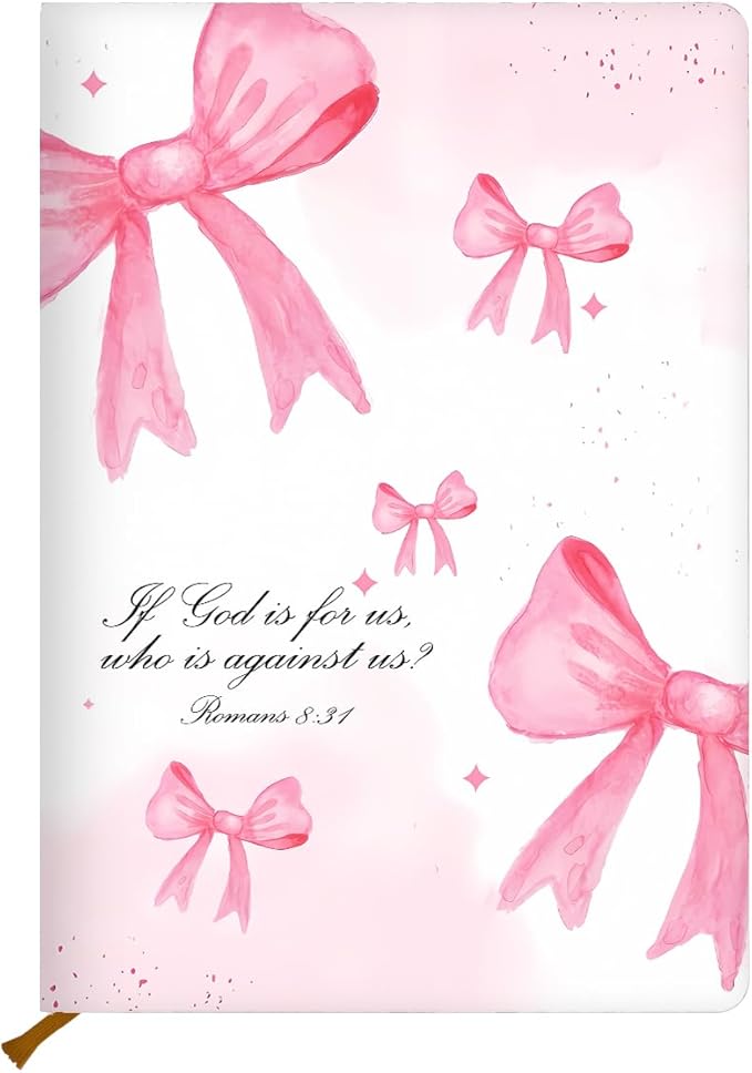 Bow Bible Verse Hard Shell Journal Notebook 200 Sheets 02 (5.8 x 8.3) | Bible Gifts for Women, College Ruled Notebook, Inspirational Notebooks, Journals for Writing Planner Note Taking