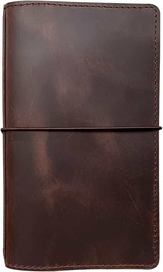 newestor Travelers Notebook Cover with Inner Pockets, Card Slots and Pen Holder, Standard Size, Dark Brown