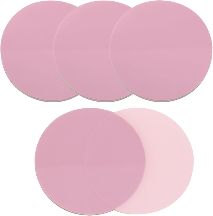 ONLYKXY 4 Pack Round Clear Sticky Notes 1.77inch Waterproof Self-Stick Book Tabs 200 Sheets PET Markers Sticky Notes Pad Index Sticker (Pink)