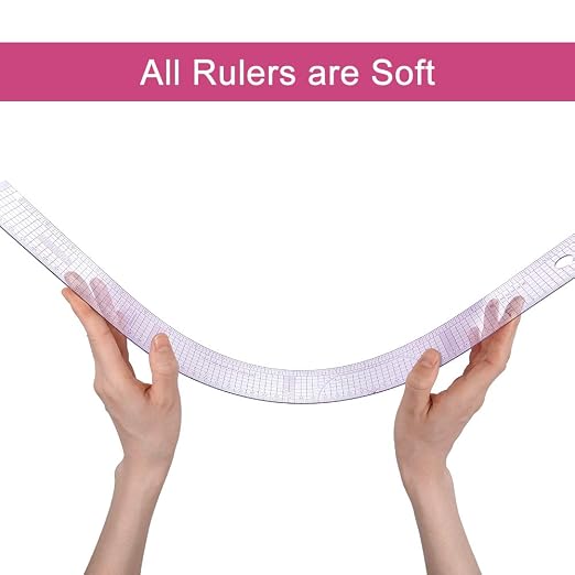 13PCS Styling Sewing French Curve Ruler Set, Dress Makers Rulers Clear Sewing Tailors Pattern Making Ruler for Fashion Design and Guides