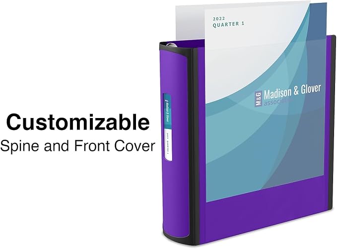 Staples Better Binder, 2" Heavy‑Duty D‑Ring 3‑Ring Binder, Purple, Reinforced Spine, 540‑Sheet Capacity, Durable for School, Office & Filing, 2‑Pack