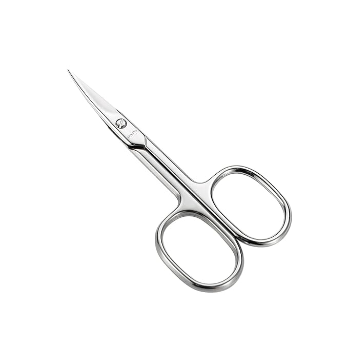 LIVINGO Premium Nail Scissors Stainless Steel Curved Manicure Cuticle Tool | Sharp Pointed Tip, Multi-purpose Beauty Grooming, Pedicure, Toenail, Eyebrow Eyelash Dry Skin Trimming