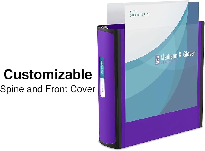 Staples Better Binder, 3" Heavy‑Duty D‑Ring 3‑Ring Binder, Purple, Reinforced Spine, 600‑Sheet Capacity, Durable Organizer for Office, School & Presentations, 2‑Pack