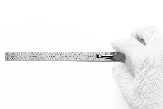 PEC Tools 6” Machinist Pocket Ruler – 3 Pack Bundle, Stainless Steel with Pocket Clip, Round End, 32nds and 64ths Graduations on Front, Decimal Equivalents Chart on Back, Made in USA