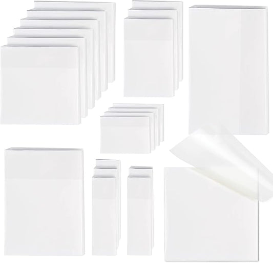 [1000 PCS] Transparent Sticky Notes, 6 Sizes Clear Sticky Notes Pads, Waterproof Self-Adhesive Translucent Sticky Notes for Annotating Books, See Through PET Notes for School & Office