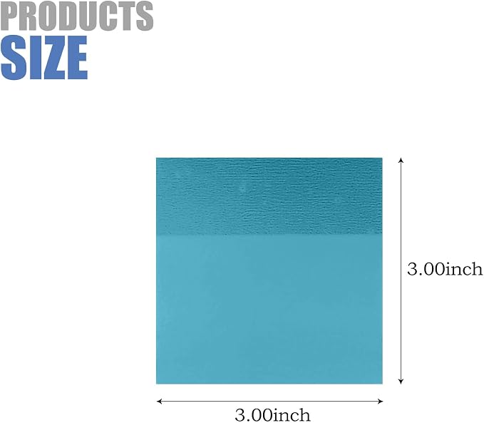 100 Sheets Transparent Sticky Notes, 3x3 Inch Clear Post It Notes for Office School College Teacher Student Supplies (100, Blue)