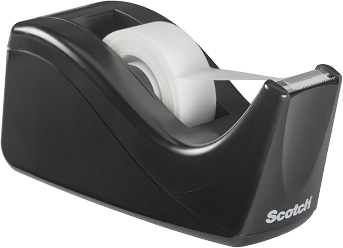 Scotch Desktop Tape Dispenser,Black Two-Tone,1 Dispenser/Pack (C60-BK),(Pack of 12)
