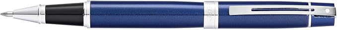 Sheaffer 300 Glossy Blue Lacquer Rollerball Pen with Chrome-Plated Trim