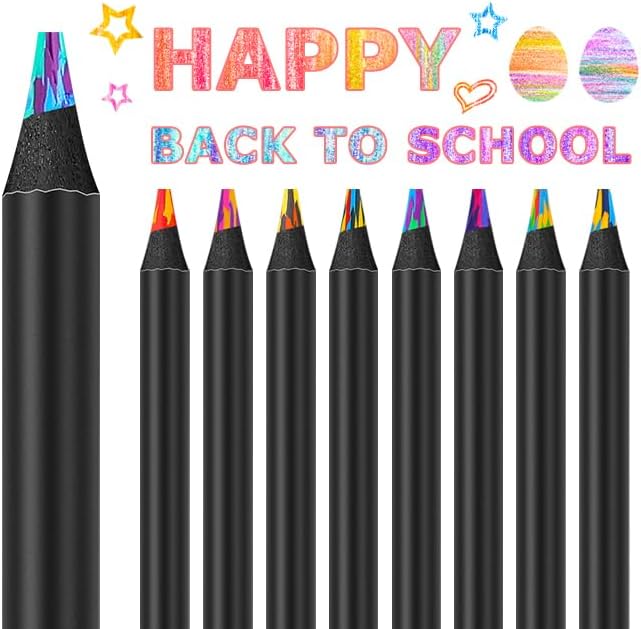Hapikalor 8-Color Rainbow Colored Pencils for Adult Coloring Books, Aesthetic Drawing Pencils, Jumbo Coloring Pencil, Art Supplies for Adults, Cute Art Kit Fun Color Pencil Set