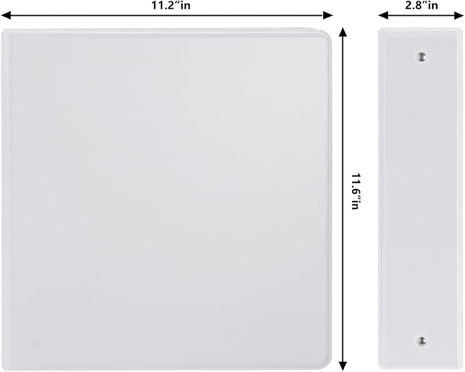 Comix Sturdy 3 Ring Binder 2 inch with Clear View Cover, 2" Round Ring View Binder, PVC-Free, 2.4mm-Thick, 450 Sheets Capacity of US Letter Size Paper, Office ＆ School Supplies, Pack of 6 (White)