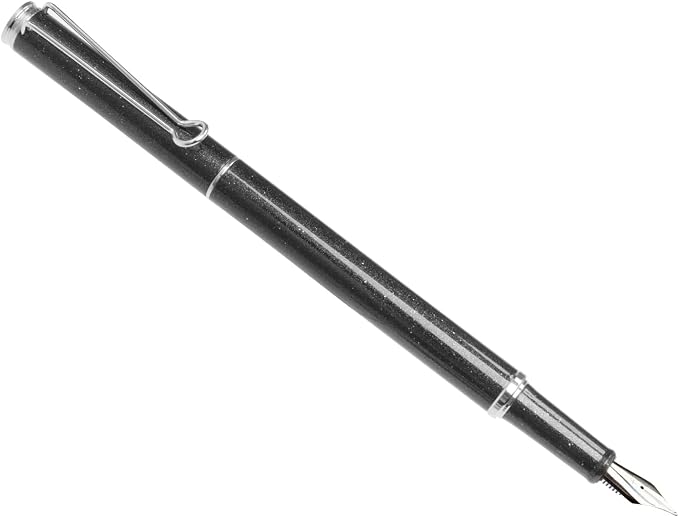 AIHAO Refillable Fountain Pen, Fine Point, Metal Fountain Pen with Gift Box, Black Ink, 2 Ink Cartridges in one Set, Pearl Black Metal Pen.Fountain Pens for Writing