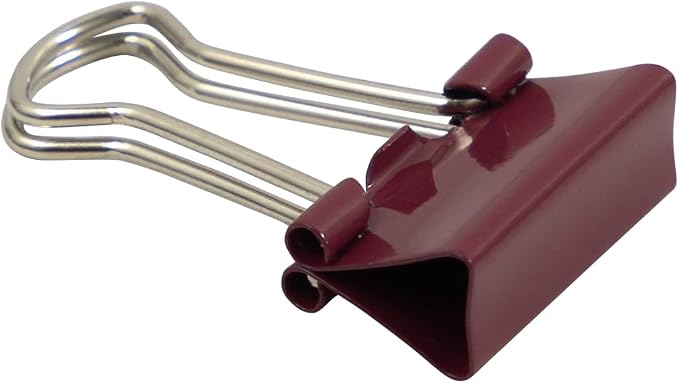 JAM PAPER Colorful Binder Clips - Extra Small - 3/5 Inch (15 mm) - Burgundy Binderclips - 30/Pack