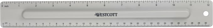 Westcott 17355 12-Inch Ruler Set with Pencil Storage, Innovative Design for Easy Measuring and Organization at School or Office, 2-Piece Set