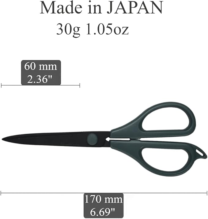 CANARY Craft Scissors for Paper Cutting 6.6" [Non-Stick Coating], Sharp Japanese Stainless Steel Blade, Made in JAPAN