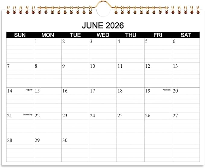Calendar 2026-2027 - Wall Calendar 2026-2027 Runs from July 2026 to December 2027, 18 Months Calendar with Thick Paper for Planning at Home or Office, 8.5 x 11 Inch, Black