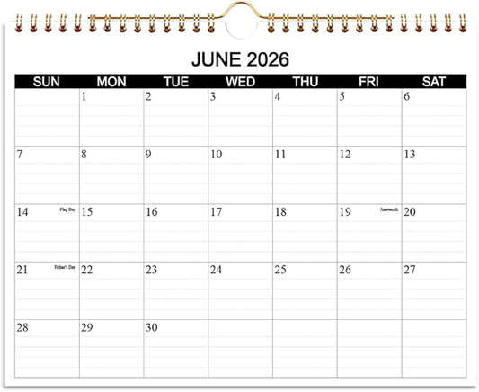 Calendar 2026-2027 - Wall Calendar 2026-2027 Runs from July 2026 to December 2027, 18 Months Calendar with Thick Paper for Planning at Home or Office, 8.5 x 11 Inch, Black