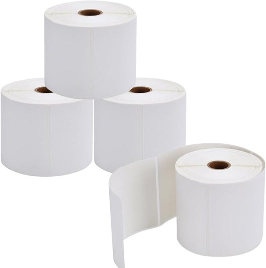 9527 Product 4x6 Direct Thermal Shipping Labels for Zebra 2844 ZP-450 ZP-500 ZP-505,Blank,450 Labels/Roll, 1" Core,Total 4 Rolls